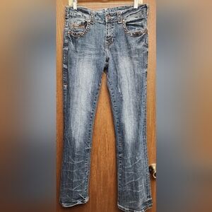 Cowgirl Tuff Copper Mustang Women’s Bootcut Jeans in Washed Blue